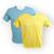 Kit 2 camisetas masculina basica baby look lisa manga curta Azul claro, Amarelo