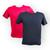 Kit 2 camisetas masculina basica baby look lisa manga curta Vermelho, Preto