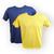 Kit 2 camisetas masculina basica baby look lisa manga curta Azul marinho, Amarelo