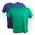 Kit 2 camisetas masculina basica baby look lisa manga curta Azul marinho, Verde