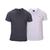 Kit 2 Camisetas Masculina Basicas de Algodão Chumbo branco