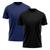 Kit 2 Camisetas Masculina Dry Fit Manga Curta Proteção Solar UV Térmica Academia Treino Caminhada Esporte Camisa Praia Preto, Azul