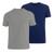 Kit 2 Camisetas Masculina Lisa 100% Algodão Básica Premium Marinho, Chumbo