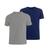 Kit 2 Camisetas Masculina Lisa Premium Em Algodão Básica Plus Size T-shirt Marinho, Chumbo