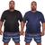 Kit 2 Camisetas Masculina Plus Size Manga Curta Dry Fit Lisa Proteção Solar UV Térmica Camisa Treino Academia Praia Azul, Preto