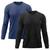 Kit 2 Camisetas Masculina Proteção Solar Uv Manga Longa Segunda Pele Preto, Azul marinho