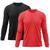 Kit 2 Camisetas Masculina Proteção Solar Uv Manga Longa Segunda Pele Preto, Vermelho