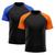 Kit 2 Camisetas Masculina Raglan Dry Fit Proteção Solar UV Laranja, Azul