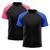 Kit 2 Camisetas Masculina Raglan Dry Fit Proteção Solar UV Azul, Rosa