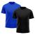 Kit 2 Camisetas Masculina Raglan Dry Fit Proteção Solar UV Preto, Azul