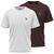 Kit 2 Camisetas Masculina Slim 100% Algodão Gola Redonda Cores Variadas Branco, Marrom