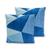 Kit 2 Capas de Almofadas 40x40 C/ Zíper Piquet Favinho Decoração Luxo Mosaico Azul
