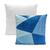 Kit 2 Capas de Almofadas 40x40 C/ Zíper Piquet Favinho Decoração Luxo Mosaico Azul Branco