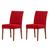 Kit 2 Capas de Cadeira Malha Lisa ou Estampada Decorativa Elegante Elástica Ajustável Elegante Bonita Vermelho 442871