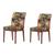 Kit 2 Capas de Cadeira Malha Lisa ou Estampada Decorativa Elegante Elástica Ajustável Elegante Bonita Floral Marrom 442902