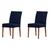 Kit 2 Capas de Cadeira Malha Lisa ou Estampada Decorativa Elegante Elástica Ajustável Elegante Bonita Azul 442867