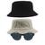 Kit 2 Chapéus Bucket Hat E Oculos De Sol Oval Armação De Metal MD-13 Bege