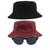 Kit 2 Chapéus Bucket Hat E Oculos De Sol Oval Armação De Metal MD-13 Bordô