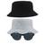 Kit 2 Chapéus Bucket Hat E Oculos De Sol Oval Armação De Metal MD-13 Branco