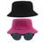 Kit 2 Chapéus Bucket Hat E Oculos De Sol Oval Armação De Metal MD-13 Pink