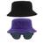 Kit 2 Chapéus Bucket Hat E Oculos De Sol Oval Armação De Metal MD-13 Roxo