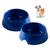 Kit 2 Comedouro Vasilha Para Ração e Agua Potinho de Pet Tigela Cachorro e Gato Azul