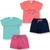 Kit 2 Conjunto Verão Básico Infantil Juvenil Feminino Blusinha e Shorts em Algodão + Cotton Roupa Menina Tamanhos 10-14 Sortidas