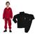 Kit 2 conjuntos casaco e calça esportivo agasalho infantil bebe uniforme inverno de frio peluciado Vermelho, Preto