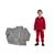 Kit 2 conjuntos casaco e calça esportivo agasalho infantil bebe uniforme inverno de frio peluciado Cinza, Vermelho