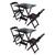 Kit 2 Conjuntos de Mesa Dobravel com 2 Cadeiras de Madeira 70x70 Ideal para Bar e Restaurante - Taba MARROM