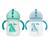Kit 2 copinho para bebe infantil crianças água suco transição treinamento canudo e válvula 240 ml dino buba Verde/Azul