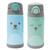 Kit 2 copos infantil garrafa de água suco buba termico parede dupla com canudo gumy Azul/Verde