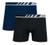 Kit 2 Cueca Boxer Masculina Microfibra Lupo Sem Costura 671  Marinho, Preto