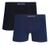 Kit 2 Cueca Boxer Masculina Micromodal Sem Costura Lupo 661 Original Preto, Marinho