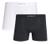 Kit 2 Cueca Boxer Masculina Micromodal Sem Costura Lupo 661 Original Branco, Chumbo