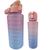 Kit 2 Garrafas Galão Água 2L e 700ml Squeeze Antivazamento Grande Treino Academia Motivacional 2 litros Fitness Degradê Rosa, Azul