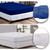 Kit 2 Jogo Lençol Roupa Cama Casal Padrao C/Elástico CONJUNTO POLIESTER Liso Hotel Pousada Revenda 39023 01AZUL 01BRANCO