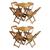 Kit 2 Jogos de Mesa com 4 Cadeiras de Madeira Dobravel 70x70 Ideal para Bar e Restaurante - Mel AMARELO