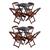 Kit 2 Jogos de Mesa Dobrável 70x70 em Madeira Maciça com 4 Cadeiras - Imbuia MARROM