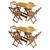 Kit 2 Jogos de Mesa Retangular Dobrável 120x70 em Madeira Maciça com 4 Cadeiras - Mel MARROM