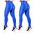 Kit 2 Leg Ginastica Cintura Alta Costura Reforçada Gomax Azul royale