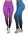 Kit 2 legging fitness jacquard degradê zero transparência Violeta, Azul celeste