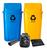 Kit 2 Lixeiras Para Coleta Seletiva De 60l Com Saco De Lixo Azul/Amarelo