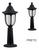 Kit 2 Luminária Chão Poste Balizador Colonial Jardim Pre 433 Preto