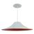 Kit 2 Luminária Pendente Chapéu Chinês Com Interior Vermelho Com Fiação Bivolt Branco Micro Textura