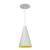 Kit 2 Luminária Pendente Cone Com Interior Amarelo Com Fiação 110/220v Branco Micro Textura
