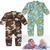 KIt 2 Macacão Soft Bebê Longo Protetor de Ziper Punhos Roupa Infantil Inverno Menino Menina Tamanhos P M G 1 2 3 Menino