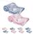 Kit 2 mantinhas cobertor infantil soninho do bebe poliéster pelucia macia aconchegante buba Ovelhinha Azul-Ovelhinha Rosa