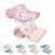 Kit 2 mantinhas cobertor infantil soninho do bebe poliéster pelucia macia aconchegante buba Ovelhinha Rosa-Estrelinha Rosa