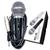 Kit 2 Microfone Profissional Com fio 3M Dinâmico MS-56 Preto